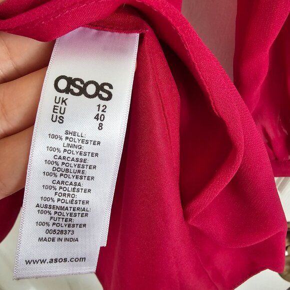 ASOS Pink Wrap Dress Size 8 - Picture 8 of 9